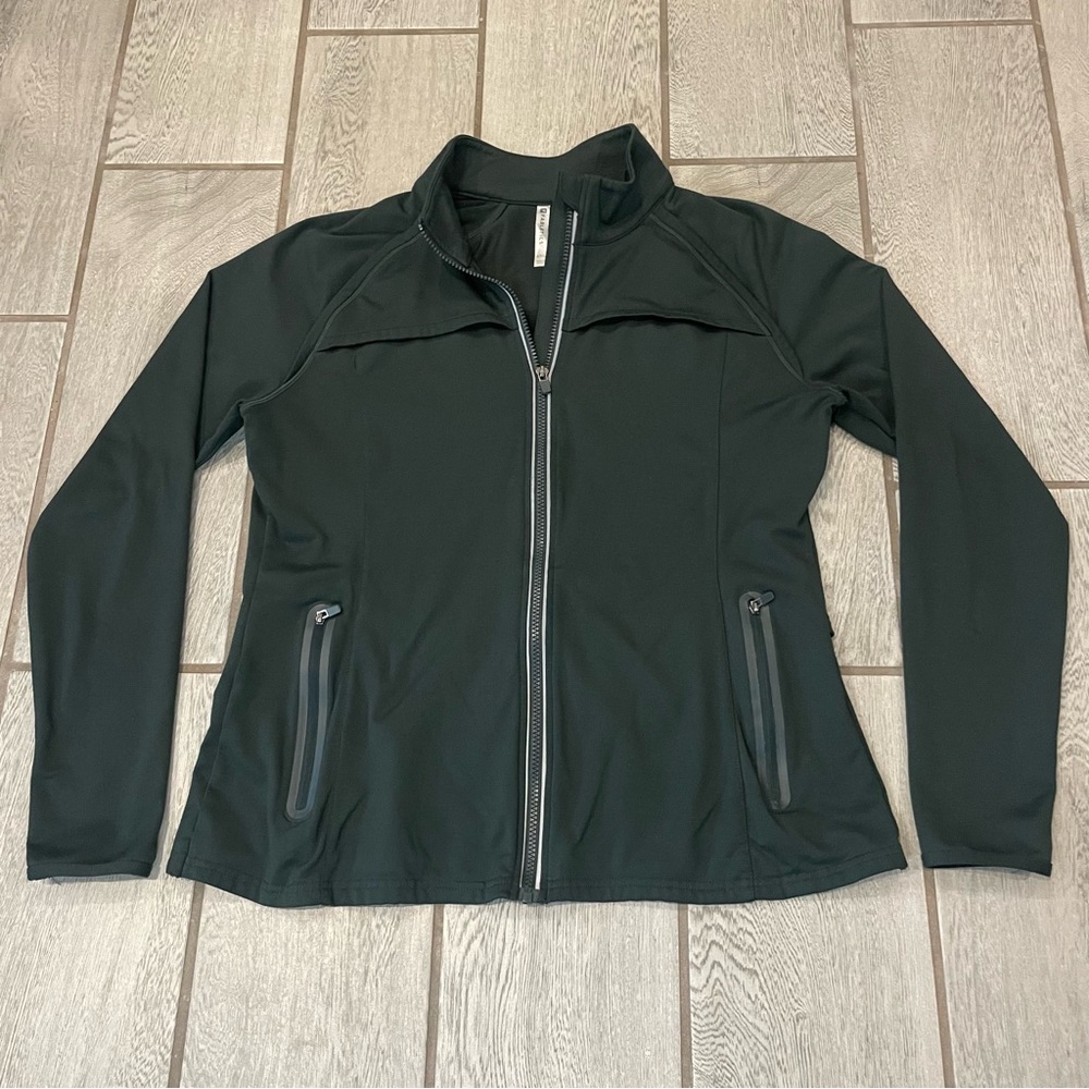 Fabletics KIMMY Athletic Jacket Sz XXL Full Zip Running Performance Yoga Green